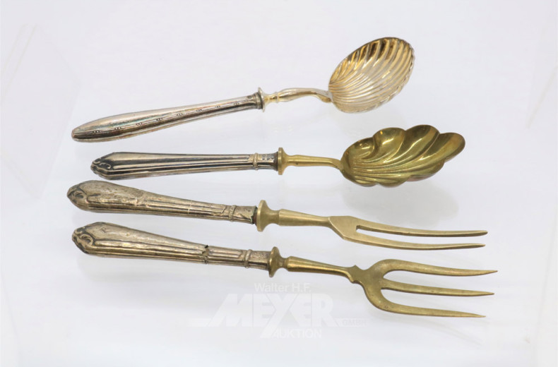 Besteckkasten: Sahnelöffel, Tortenheber,