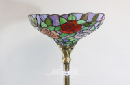 Stehlampe Messingfuß, im  Tiffanystil,