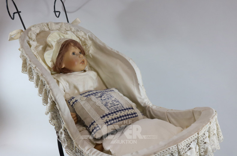 nostalgischer Puppenwagen, incl. Puppe