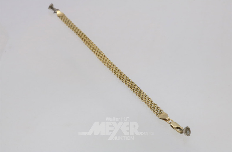 Armband, 585 GG, ca. 4 g.