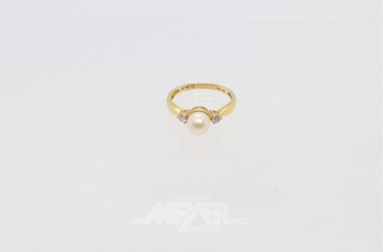 Damenring, 750er GG, besetzt mit