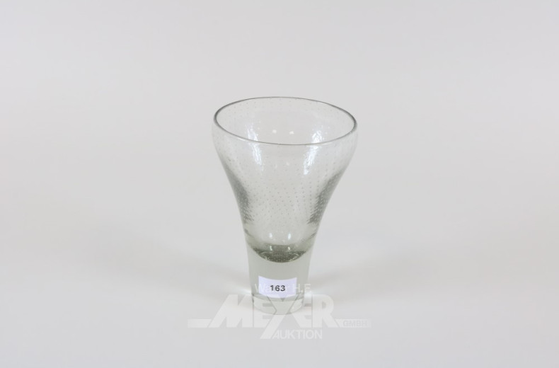 Kristall-Vase, farblos mit Luftblasen,