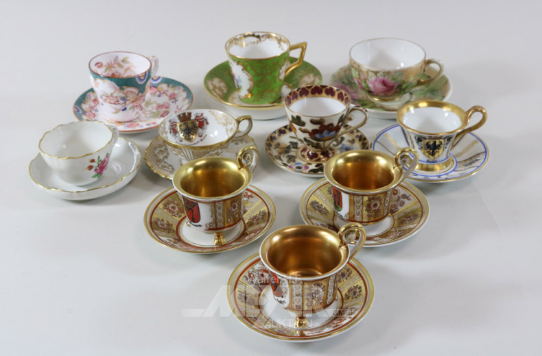 10 Mokkatassen, versch. Manufakturen