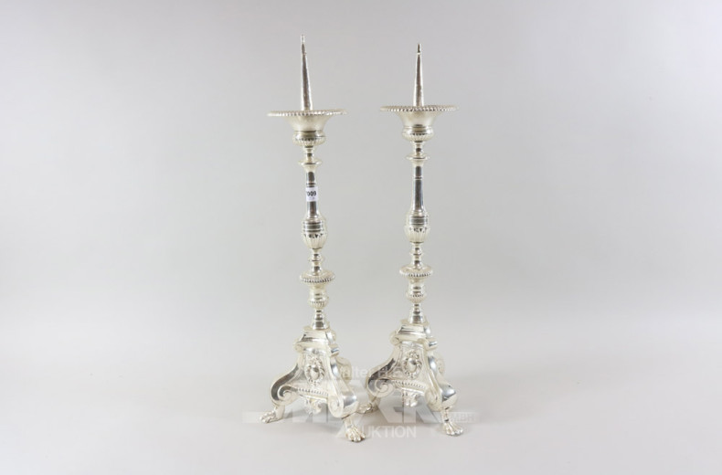 Paar ''Altarleuchter'', Metall;