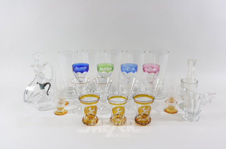 Posten versch. Gläser und Karaffen