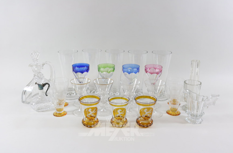 Posten versch. Gläser und Karaffen