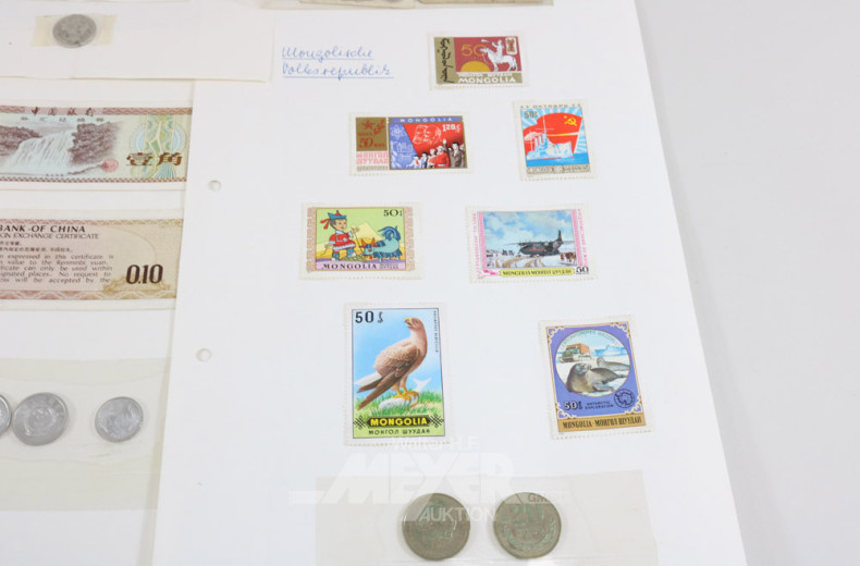 kl. Konvolut Papiergeld, Postkarten