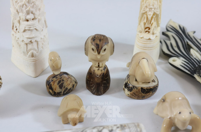 Konvolut Hornschnitzerein: