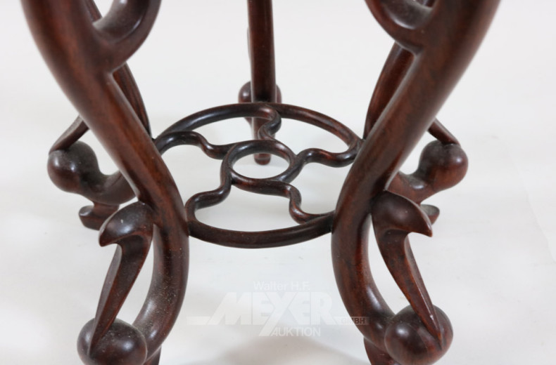 2 asiatische Blumenhocker, Mahagoni