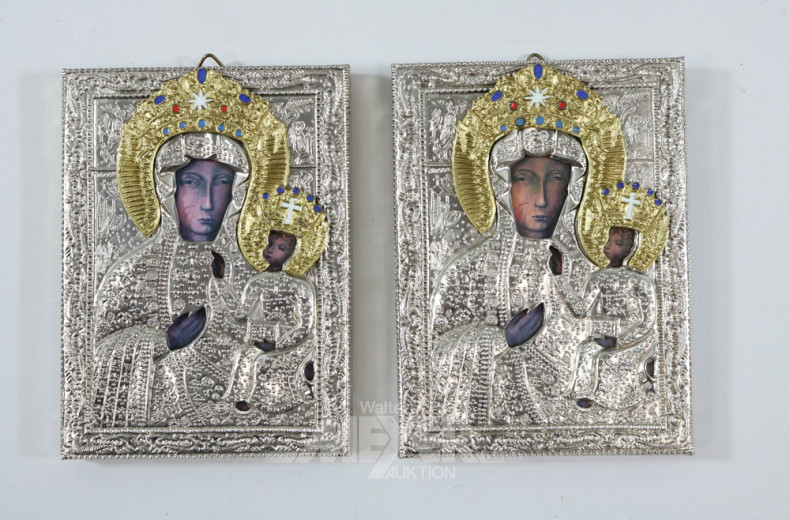 4 Ikonen-Kopien und eine Metallplakette