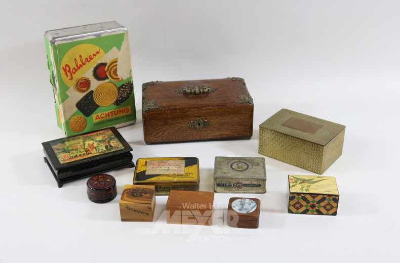 Konvolut Holz- und Metalldosen