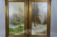 Paar Gemälde, unsigniert