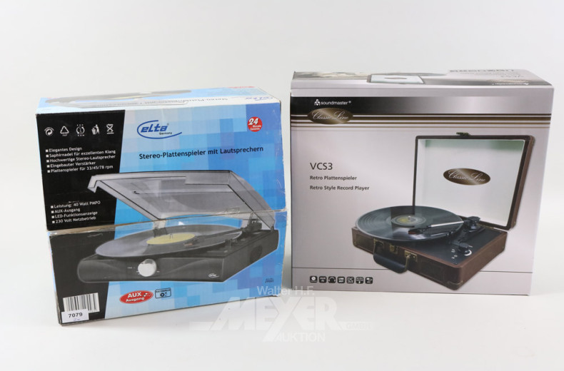 2 versch. Retro.-Plattenspieler