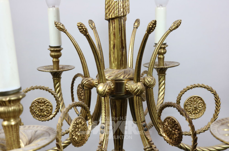 Kronleuchter, Metall, 6-flammig