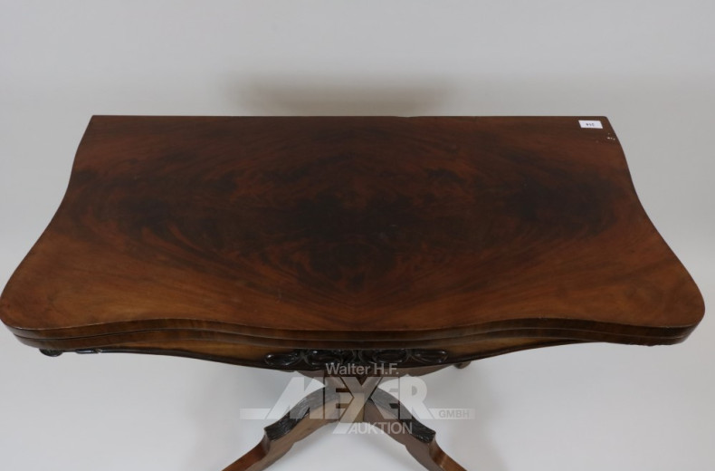 Spieltisch, 19. Jh., Mahagoni,