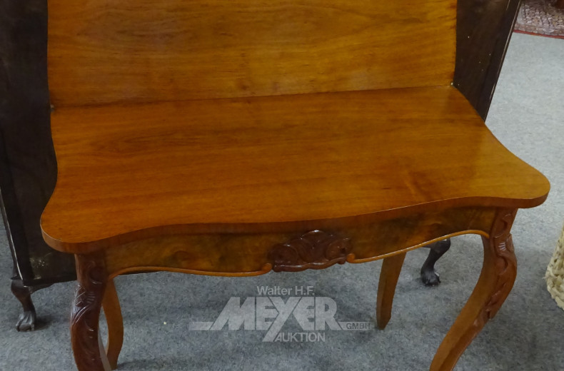 Spieltisch, Mahagoni/Wurzelholz