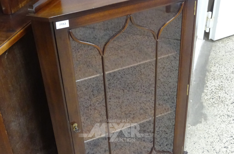 kl. Eckvitrine, Mahagoni, 1-türig