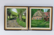 Paar Gemälde ''Gehöft und Allee'',