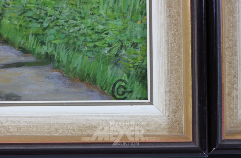 Paar Gemälde ''Gehöft und Allee'',