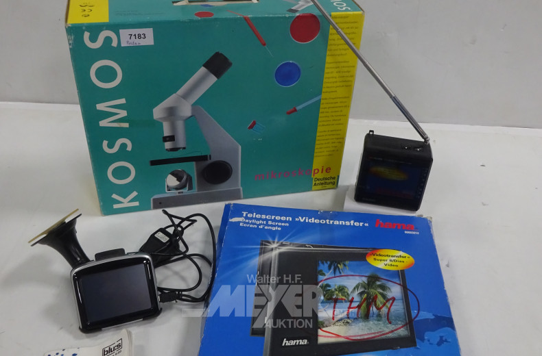 Mikroskop KOSMOS, 1 port. Mini-TV CASIO,