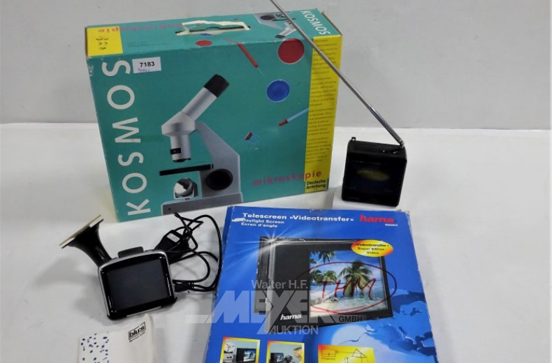 Mikroskop KOSMOS, 1 port. Mini-TV CASIO,