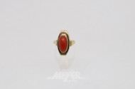 Damenring, 333er GG, mit Koralle,