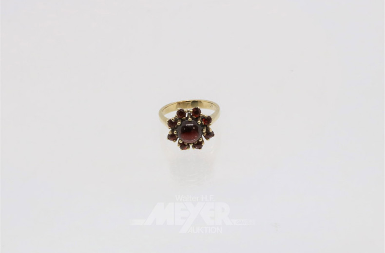 Damenring, 333er GG, mit Granaten,