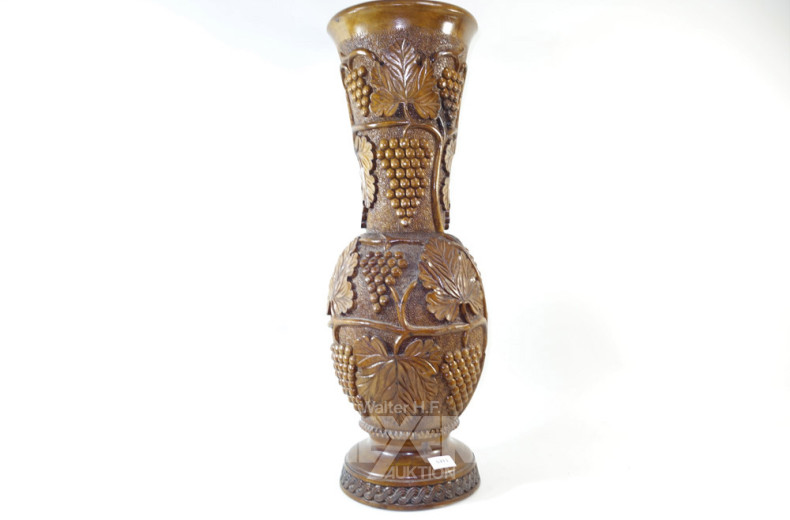 Bodenvase, Holz, Weinlaubdekor