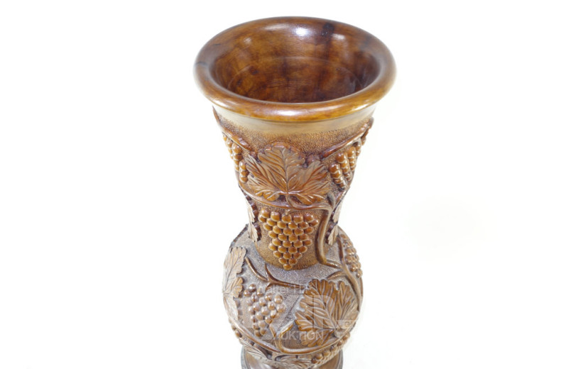 Bodenvase, Holz, Weinlaubdekor