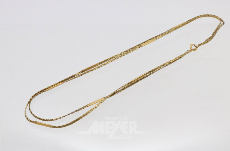 lange Kette, 333er GG, ca. 14 g.,