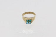 Damenring, 333er GG, mit Türkisen