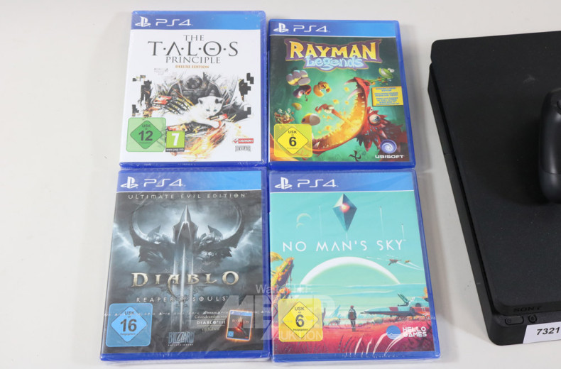 Playstation 4 SONY, inkl. 4 Spiele u.