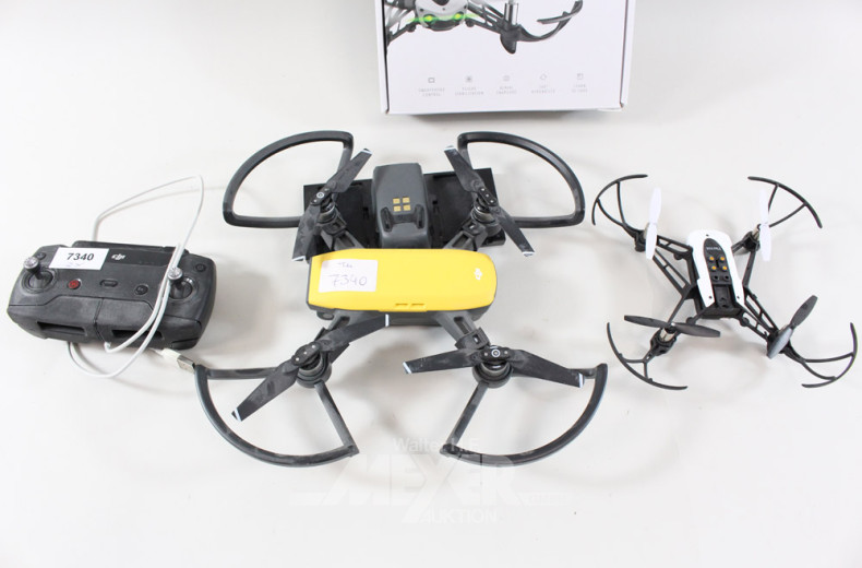 2 kl. Drohnen: 1 DJI Spark, inkl. FB