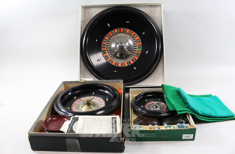 3 Roulette-Spiele (versch. Größen)