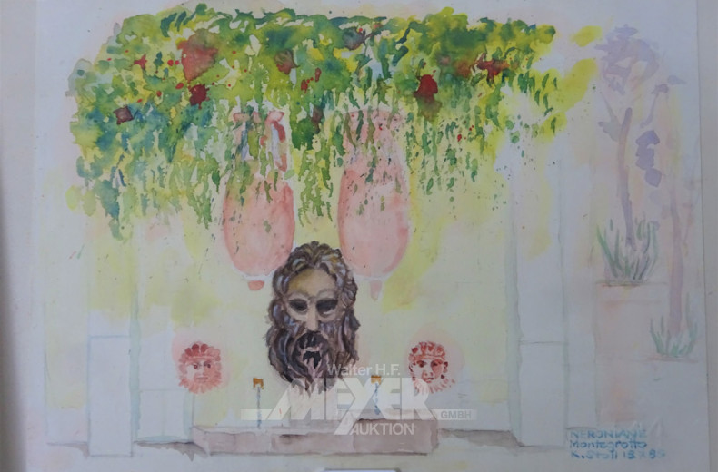 12 versch. Bilder, Gemälde und Aquarelle,