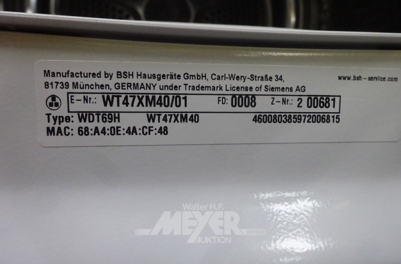 Wäschetrockner SIEMENS, IQ700