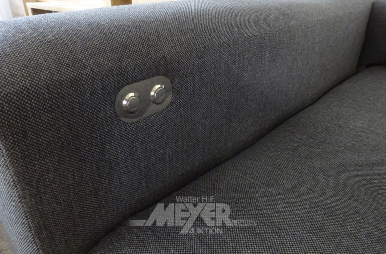 Ecksofa, Polster: grau, Füße: Alu-Optik