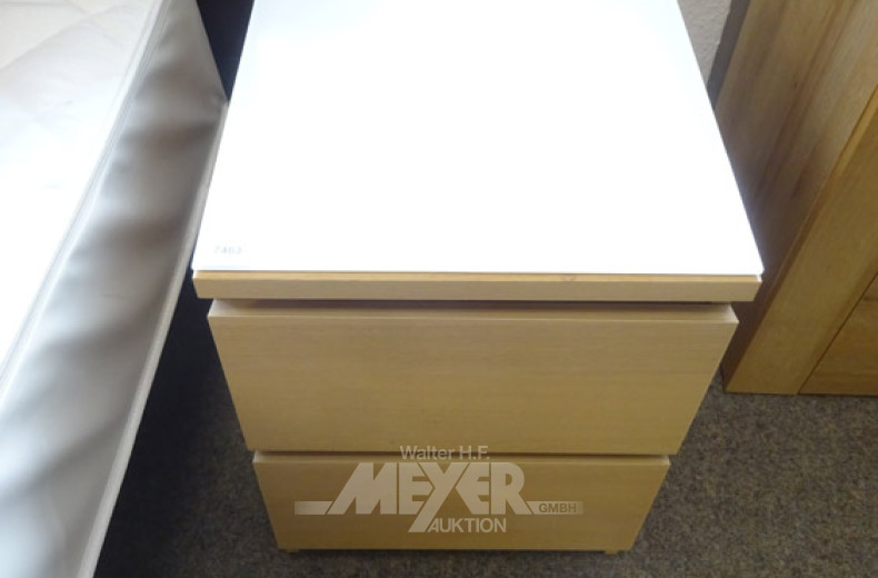 Nachttisch, 2 Züge, helle Holzoptik,