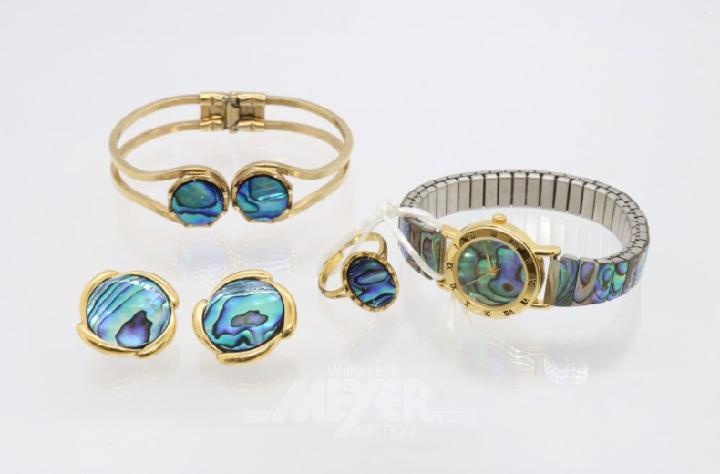 Armreif, 1 Armbanduhr, 1 Ring,