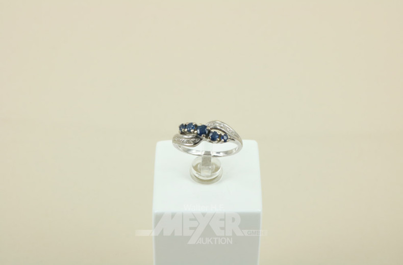 Damenring, 585er WG, besetzt mit 5