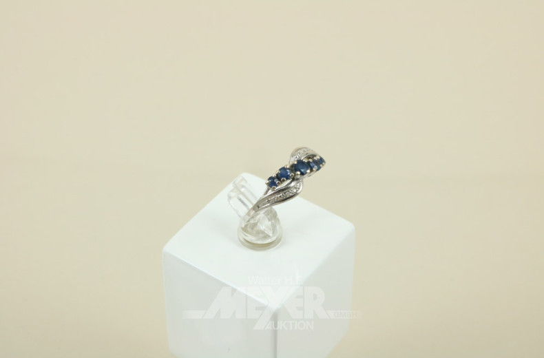 Damenring, 585er WG, besetzt mit 5