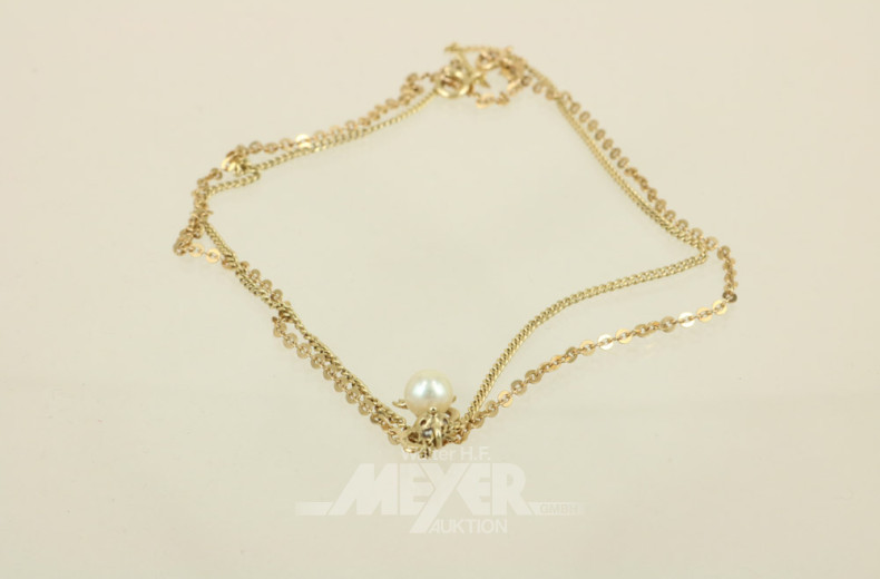 2 Ketten, 750er GG u. 333er GG,