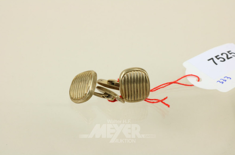 Paar Manschettenknöpfe, 333er GG