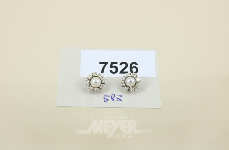 Paar Ohrstecker, 585er WG,