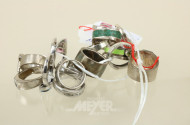 18 Ringe, Silber u. Stahl