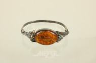 Armreif, Silber mit Bernstein