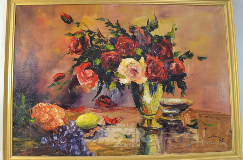 Gemälde ''Blumenstillleben mit Rosen''
