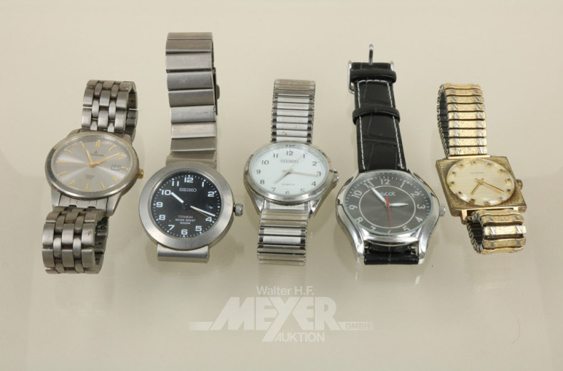 5 Armbanduhren: DEGUNA, SEIKO, RIVADO