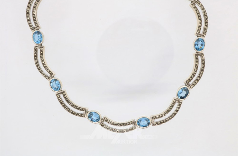 Collier, 925er Silber mit Markasiten u.