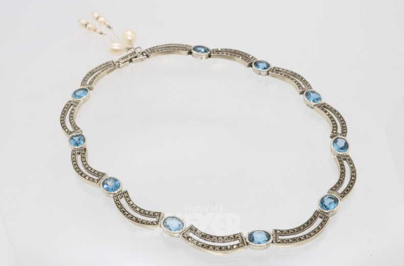 Collier, 925er Silber mit Markasiten u.